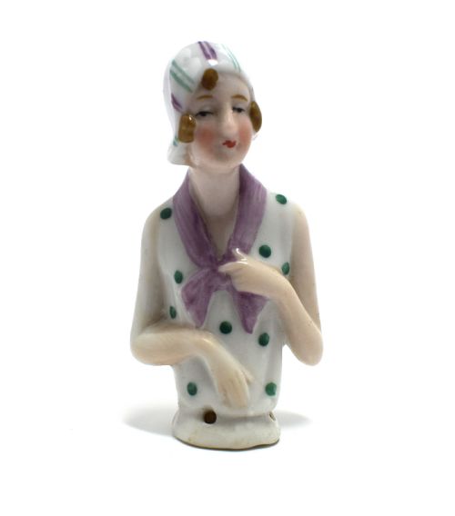 Art Deco 1930'S Flapper Girl Half Pin Cushion Doll