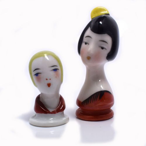 ART DECO PIN CUSHION DOLL HEAD BY WILLIAM GOEBEL - ADDITIONAL PHOTO 3