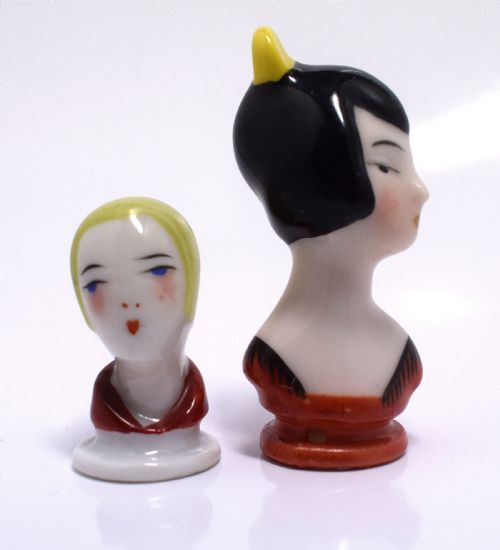 ART DECO PIN CUSHION DOLL HEAD BY WILLIAM GOEBEL - ADDITIONAL PHOTO 5