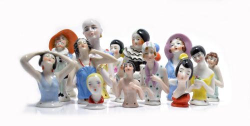 ART DECO PIN CUSHION DOLL HEAD BY WILLIAM GOEBEL - ADDITIONAL PHOTO 6