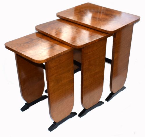 Art Deco 1930s Set of Three Nest of Tables