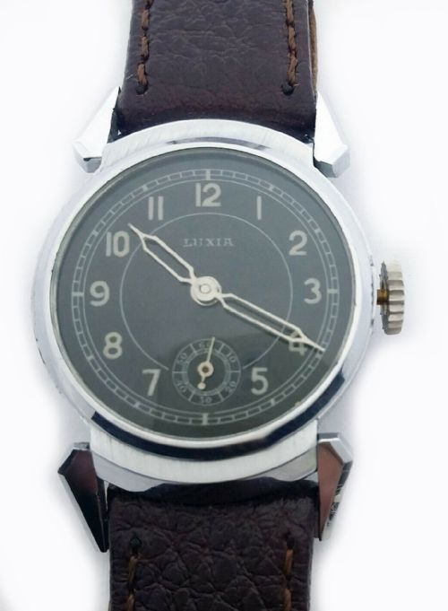 Never Used Art Deco Gents Wrist Watch, 1930s, Luxia, Swiss