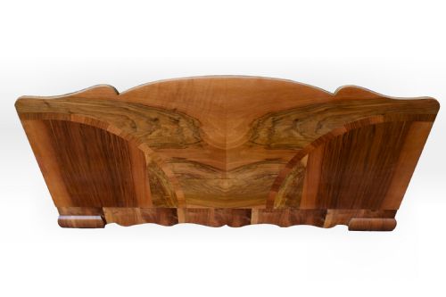 ORIGINAL 1930S ART DECO ODEON WALNUT DOUBLE BED - ADDITIONAL PHOTO 4