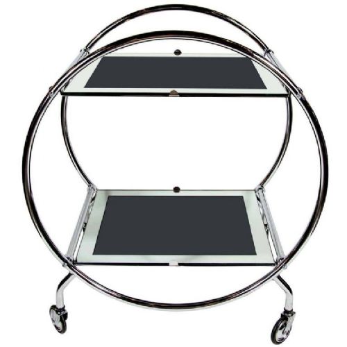 Art Deco Two-tier Chrome and Glass Hostess Bar Cart , Circa 1930