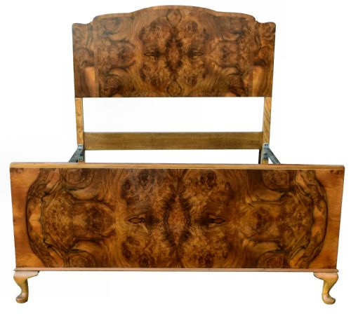 Original 1930'S Art Deco Walnut Double Bed