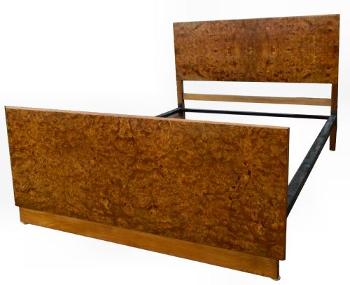Original 1930'S Art Deco Heavily Figured Walnut Double Bed