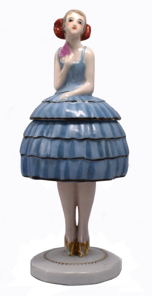 Art Deco 1930'S Ceramic Bonbonniere