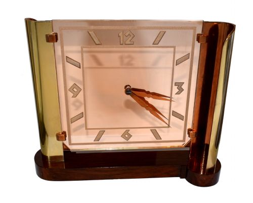 Very Large Art Deco Streamline Modernist 8 Day Mantle Clock, Circa 1930