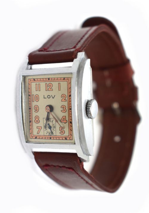 fig 1. Superb Art Deco Gents Wrist Watch By Lov
