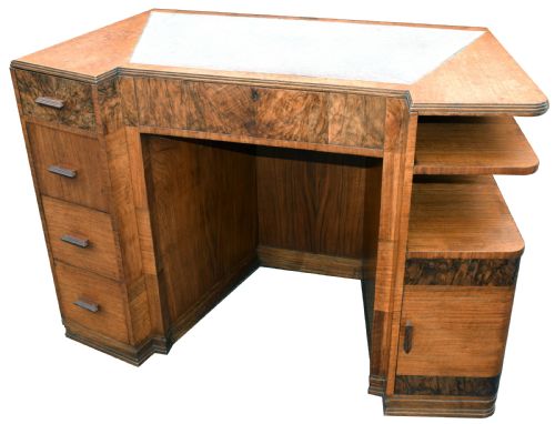 Art Deco Walnut Desk, Circa 1936