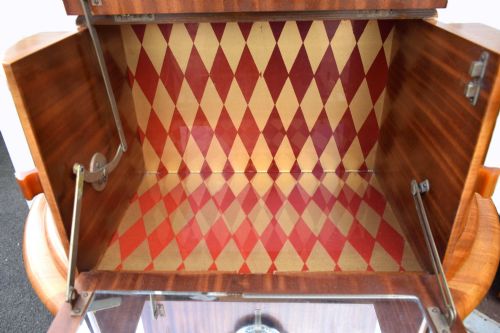 fig 1. Superbly stylish Art Deco Walnut Cocktail cabinet, Circa 1930