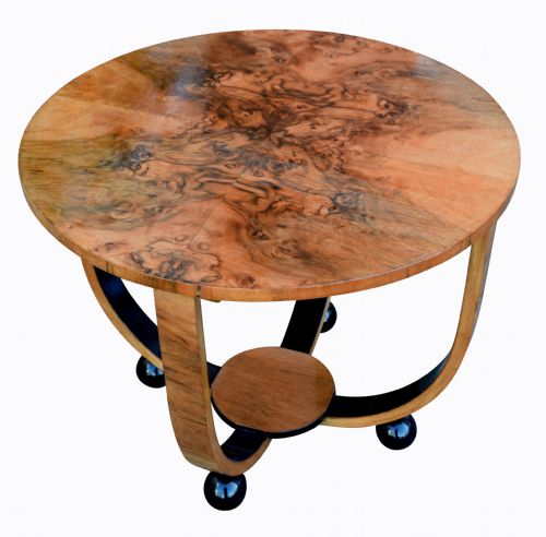Art Deco Circular Walnut Occasional Table
