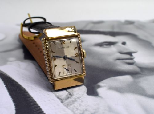 fig 1. Art Deco 10 k Gold Filled Wittnauer Gents Wrist Watch