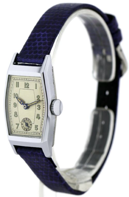fig 2. Stylish Art Deco Gents Wrist Watch Old Stock, Never Worn, Circa 1930