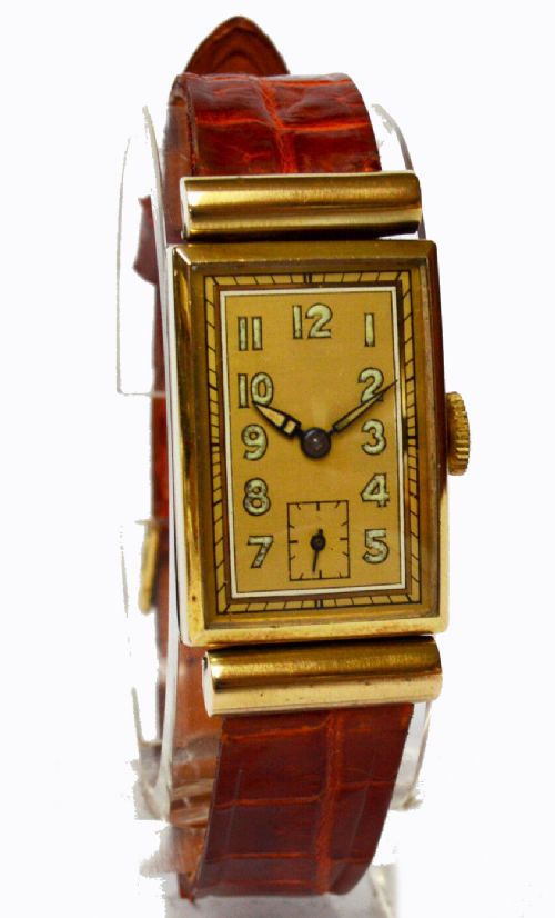 Art Deco Gents Wrist Watch Tank Style, Newly Serviced, 1930'S