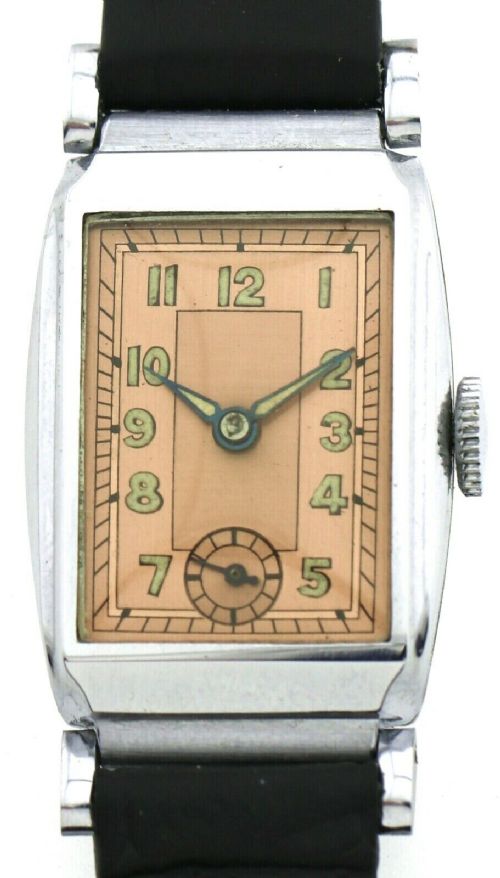 Rare Art Deco Gents Wrist Watch Old Stock, Never Worn, Circa 1930