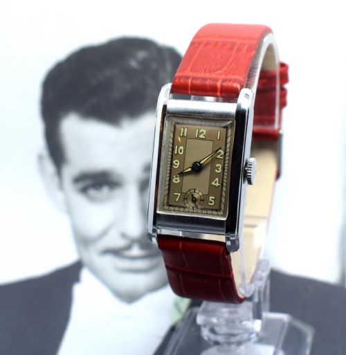 1930'S Art Deco Gents Wristwatch Old Stock, Never Worn, Newly Serviced