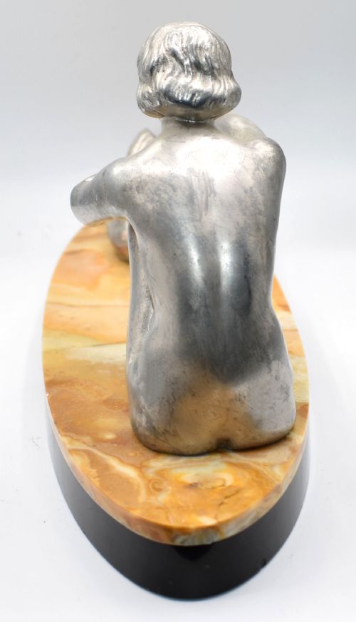 ART DECO FIGURAL GIRL AND SWAN FRANCE CIRCA 1930 - ADDITIONAL PHOTO 4