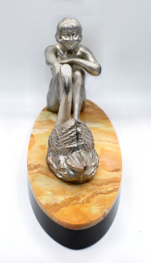 ART DECO FIGURAL GIRL AND SWAN FRANCE CIRCA 1930 - ADDITIONAL PHOTO 8