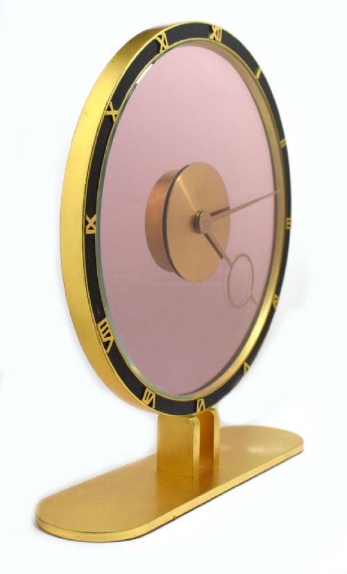 fig 1. Art Deco Bronze and Black Clock by Kienzle, Circa 1930's