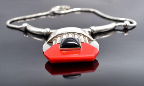 ART DECO MODERNIST GALALITH NECKLACE - ADDITIONAL PHOTO 7