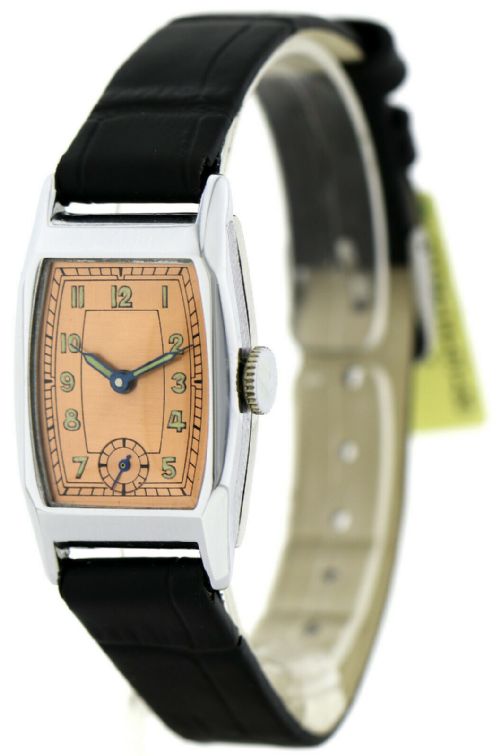 Rare Art Deco Gents Wristwatch Old Stock, Never Worn, Circa 1930