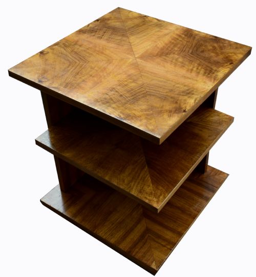 High Quality Art Deco Walnut Three-tier Book Table, C1930