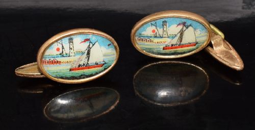Gentleman's Art Deco Novelty Cufflinks, Circa 1940'S