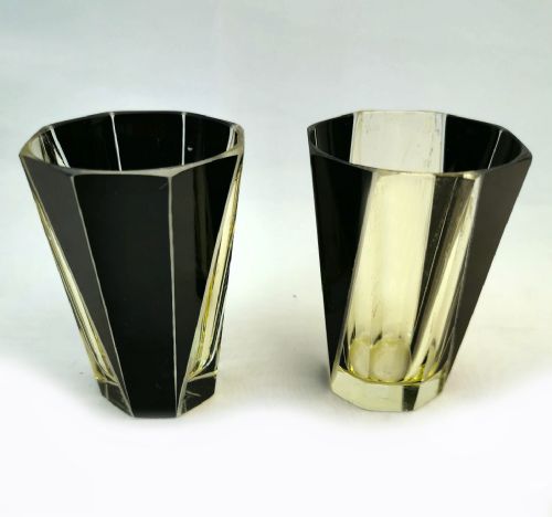 ART DECO CZECH GLASS DECANTER SET ON MATCHING TRAY - ADDITIONAL PHOTO 6