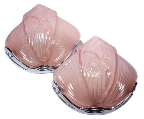 Art Deco Pair of Nude Female Wall or Sconces Lights, Rare 1930s