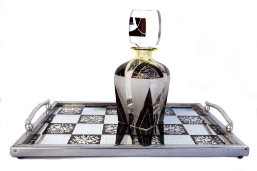 ART DECO 1930S MIRRORED DRINKS TRAY - ADDITIONAL PHOTO 5