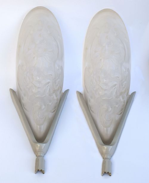 1930'S FRENCH ART DECO MATCHING PAIR OF WALL LIGHTS - ADDITIONAL PHOTO 7