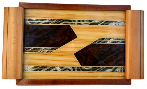 Art Deco Geometric Reverse Painted Tray