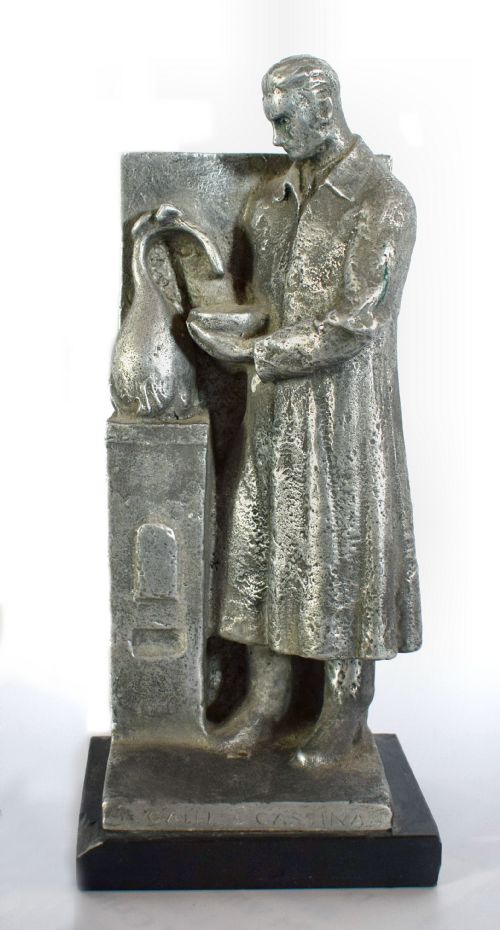 Industrial 1930'S Figure of a Scientist by L Frizzi, a  Masterpiece of Streamline Industrial Design, Circa 1930