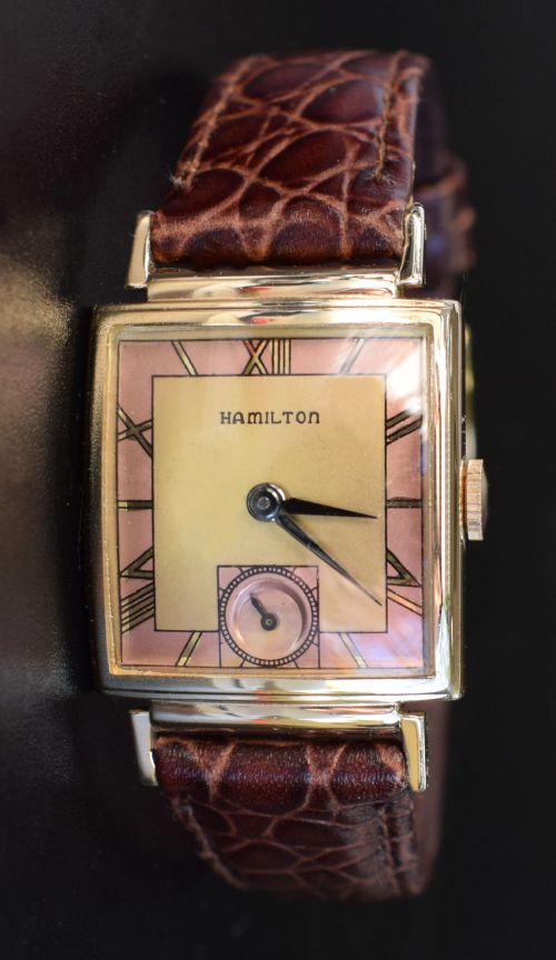 Art Deco Hamilton Ross 14k Gold Gents Watch, Circa 1939, Recently Serviced