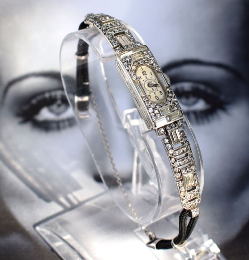fig 1. Beautiful Art Deco Ladies Silver Cocktail Watch