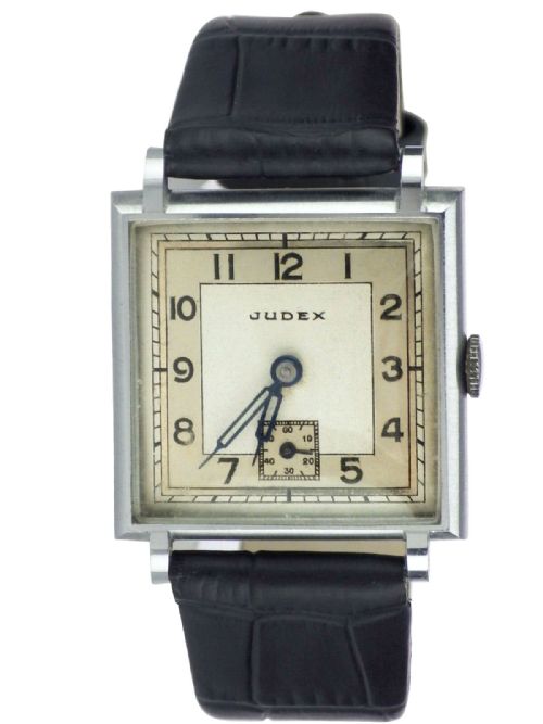 fig 1. Art Deco Gents Manual Wristwatch by French Watchmakers Judex, Circa 1930
