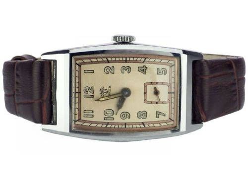 fig 1. Superb 1930s Art Deco Gents Wristwatch by Watchmakers Anker, Newly Serviced