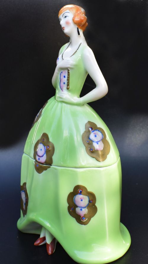 ART DECO 1930'S CERAMIC TRINKET BOX C1930 - ADDITIONAL PHOTO 4