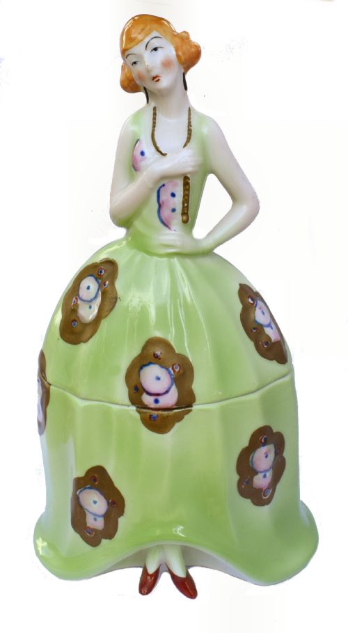 ART DECO 1930'S CERAMIC TRINKET BOX C1930 - ADDITIONAL PHOTO 6