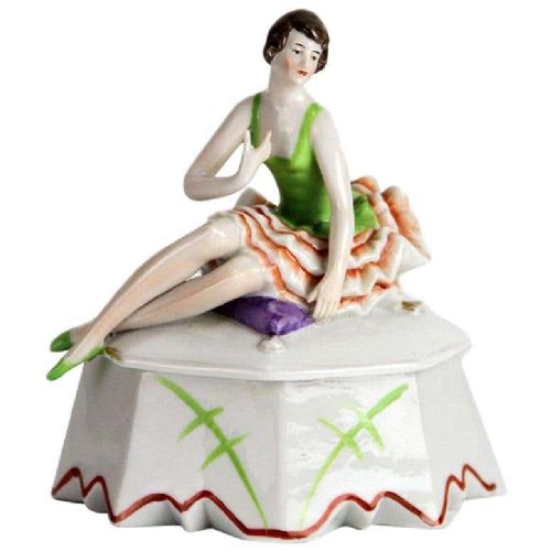 Art Deco Flapper Trinket Box, C1930s