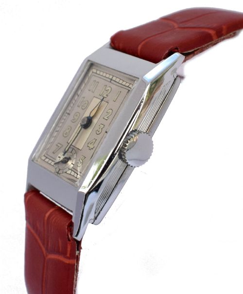 ART DECO LADIES WRIST WATCH TANK STYLE NEWLY SERVICED 1930'S - ADDITIONAL PHOTO 2