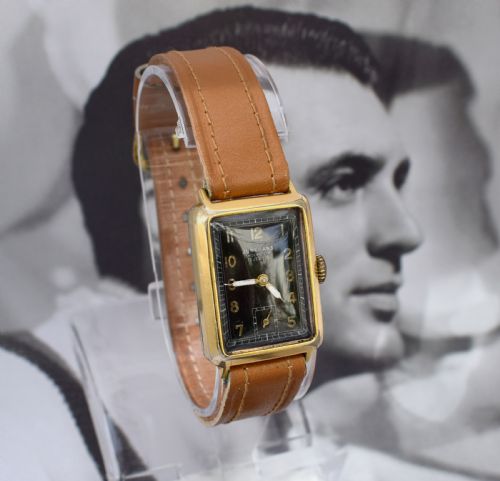 Art Deco 1930'S Gents Gold Plated Wrist Watch by Junghans
