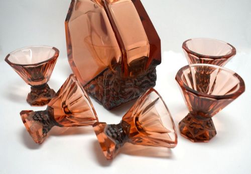 fig 1. Art Deco Glass Decanter Set by Schlevogt & Hoffman