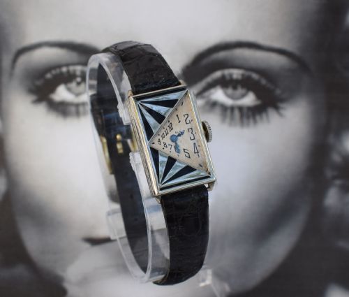 Original Art Deco 14k Gold Ladies Wrist Watch by Elgin, Serviced, C1930