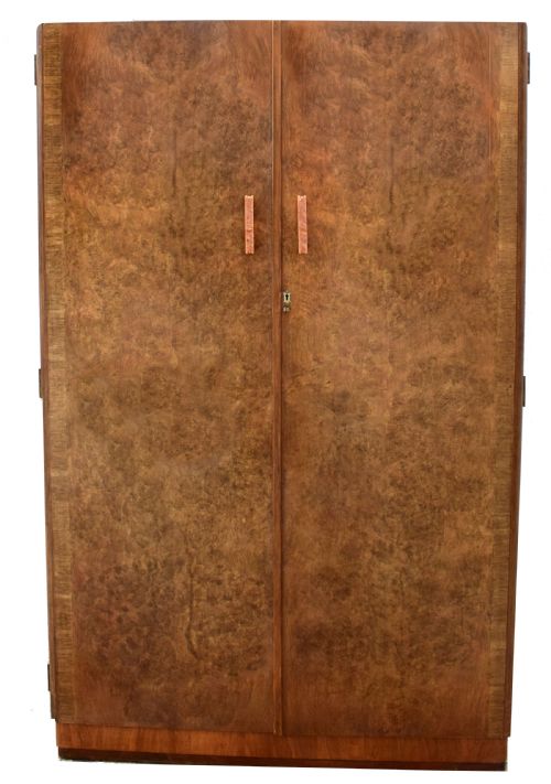 Art Deco Double Figured Walnut Wardrobe, C1930