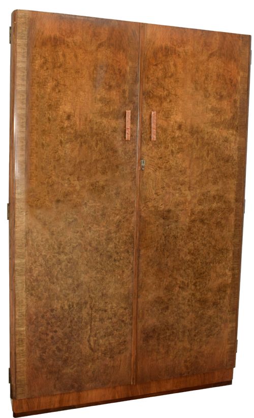 Art Deco Figured Walnut Wardrobe, C1930