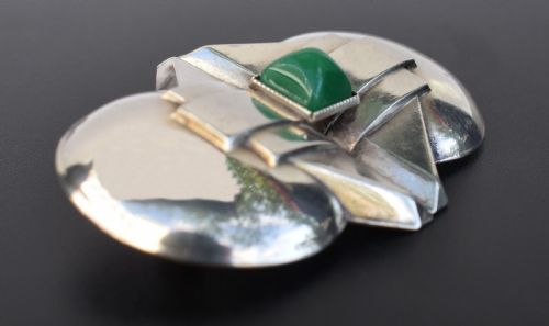 fig 1. Art Deco Modernist Silver Plated Ladies Brooch