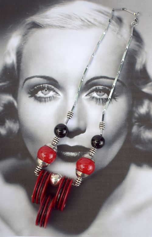 ART DECO LADIES MODERNIST NECKLACE - ADDITIONAL PHOTO 1