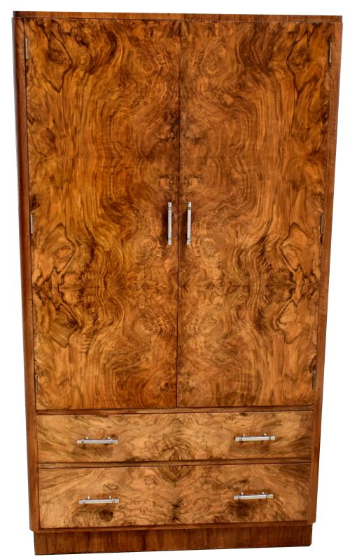 Superb Art Deco Burl Walnut Tallboy, C1930